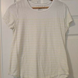 Old navy white and green striped tee shirt
